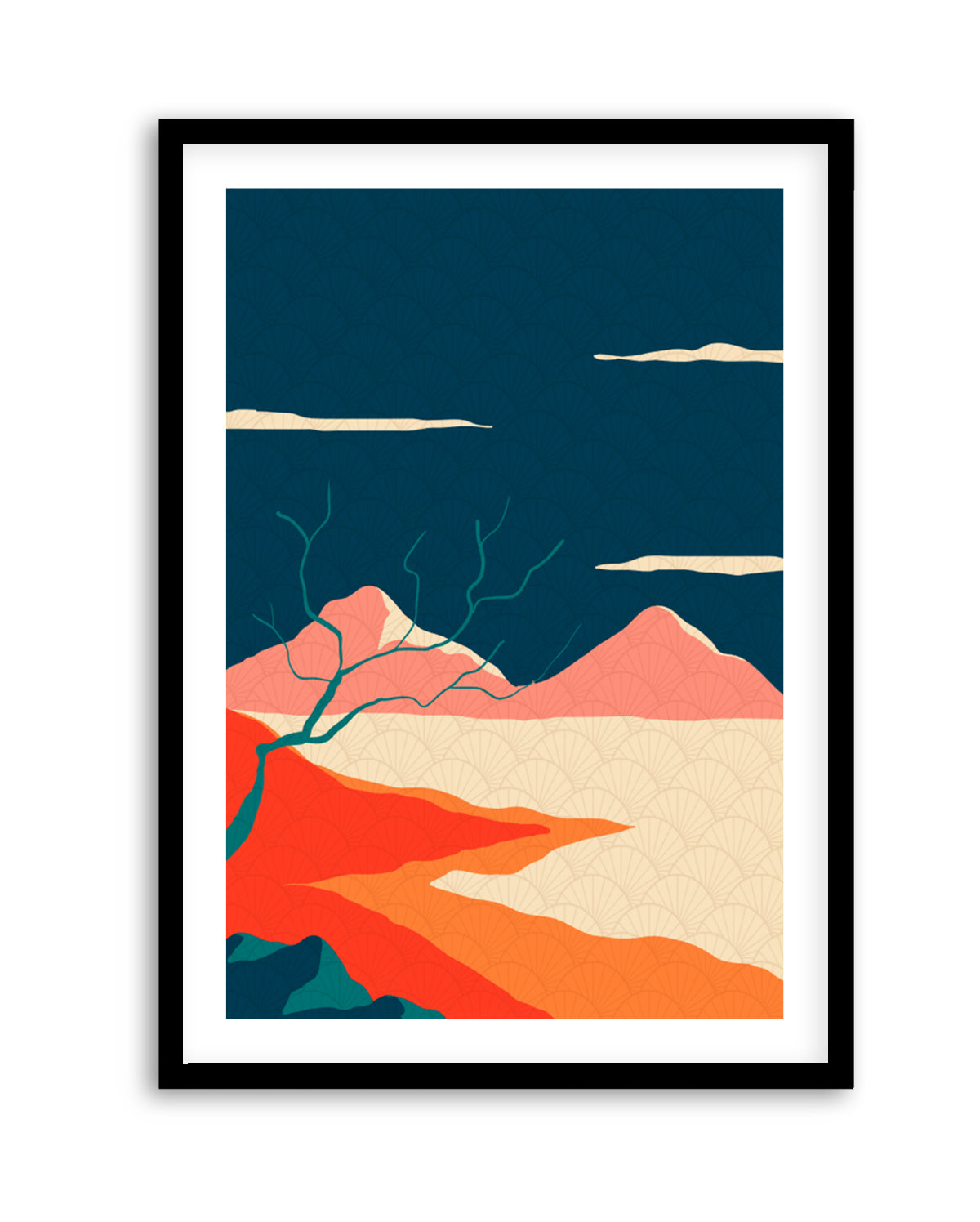 Japanese Mountain Landscape by Fadil Roze | Art Print