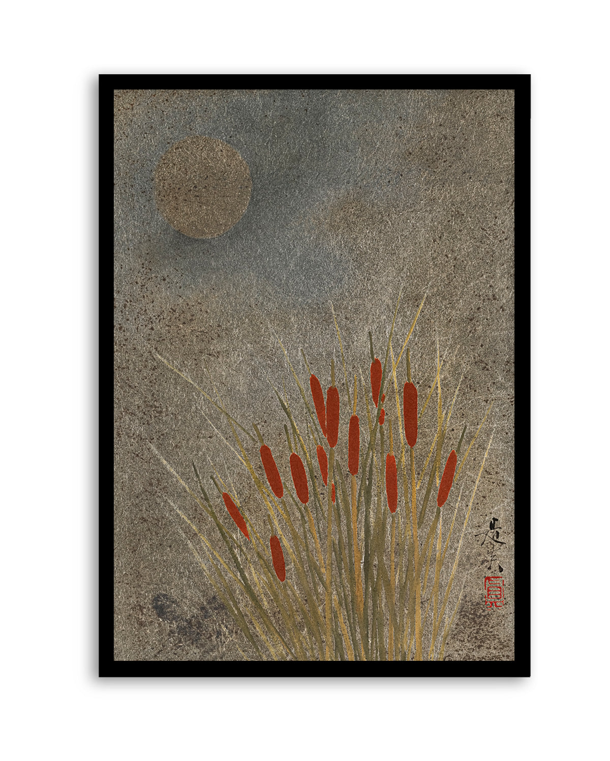 Japanese Grass Field At Night (1807–1891) | Art Print