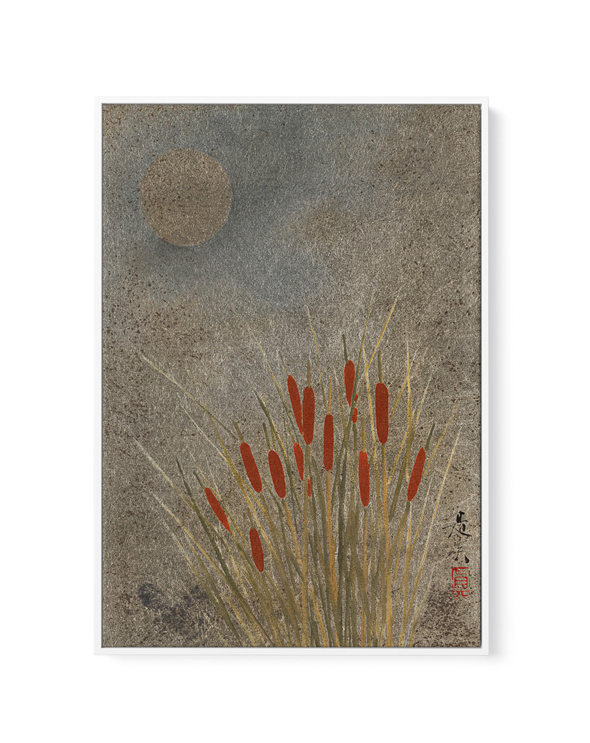 Japanese Grass Field At Night (1807–1891) | Framed Canvas Art Print