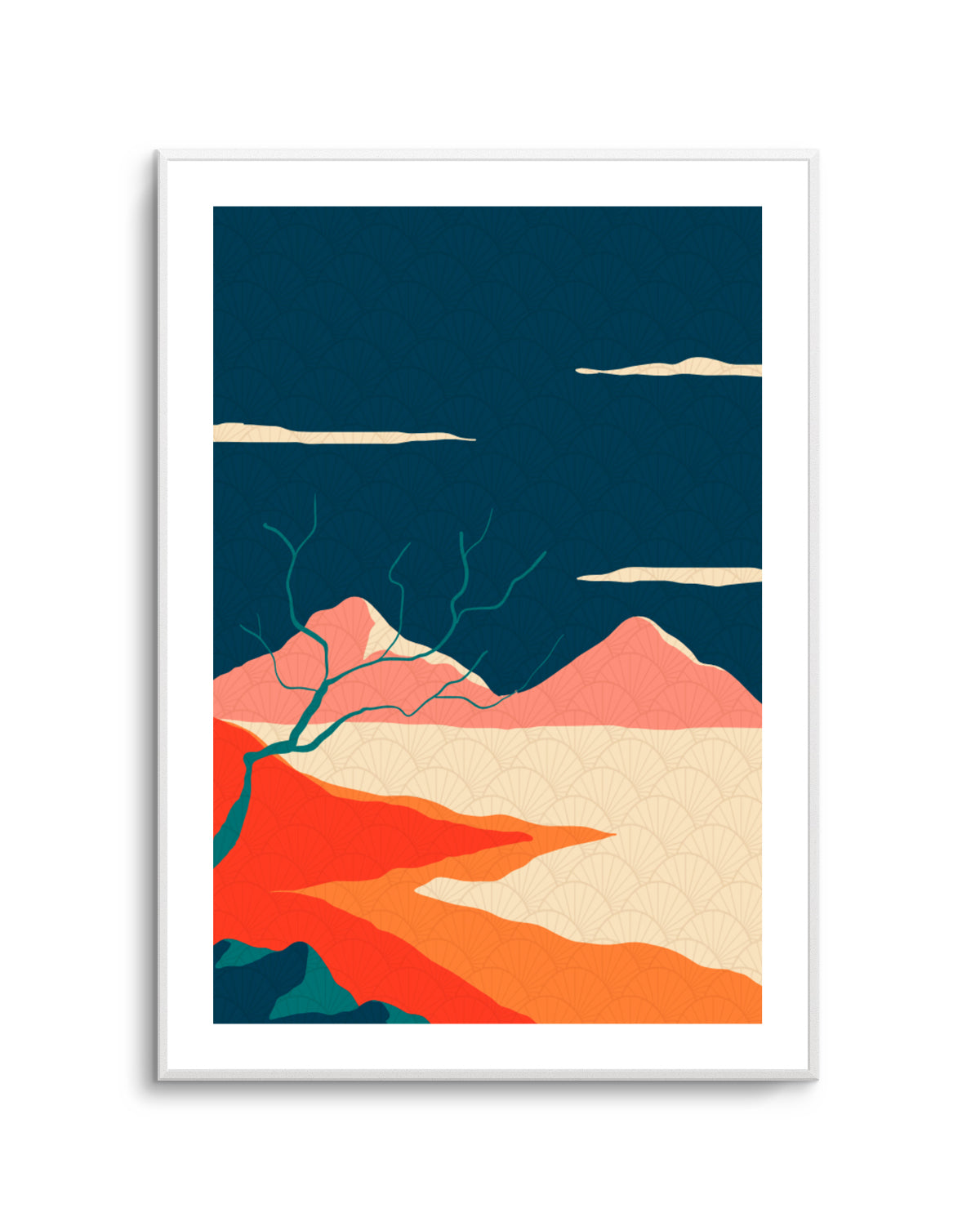 Japanese Mountain Landscape by Fadil Roze | Art Print