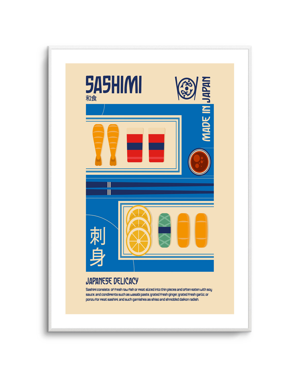 Japanese Sashimi Delicacy by Retrodome | Art Print