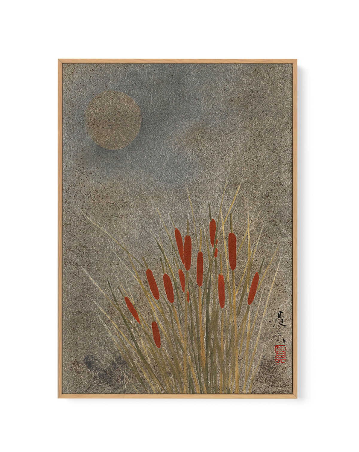 Japanese Grass Field At Night (1807–1891) | Framed Canvas Art Print