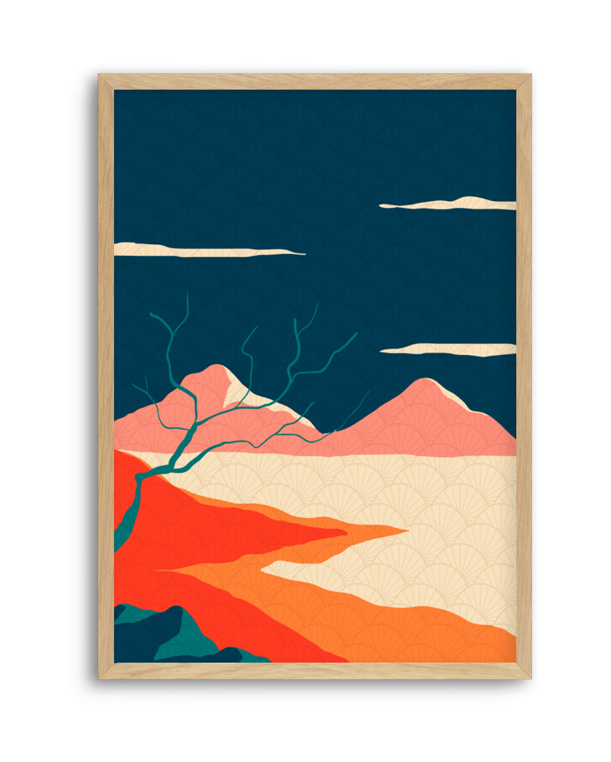 Japanese Mountain Landscape by Fadil Roze | Art Print