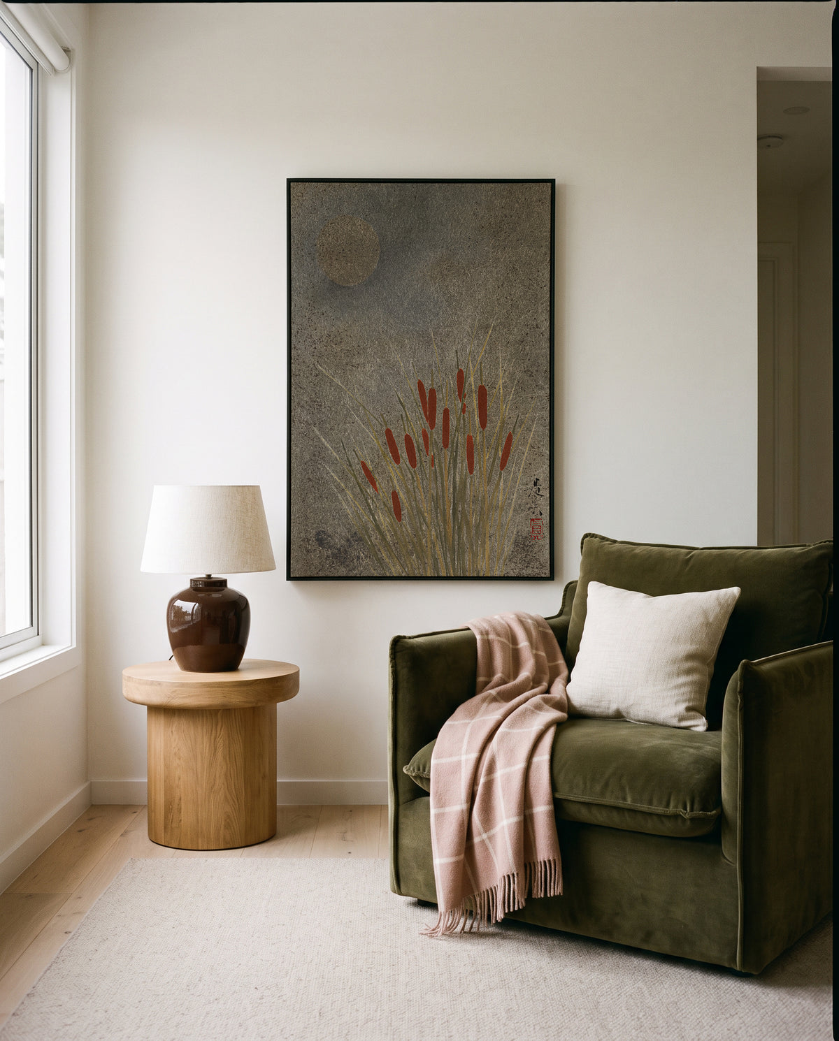 Japanese Grass Field At Night (1807–1891) | Framed Canvas Art Print