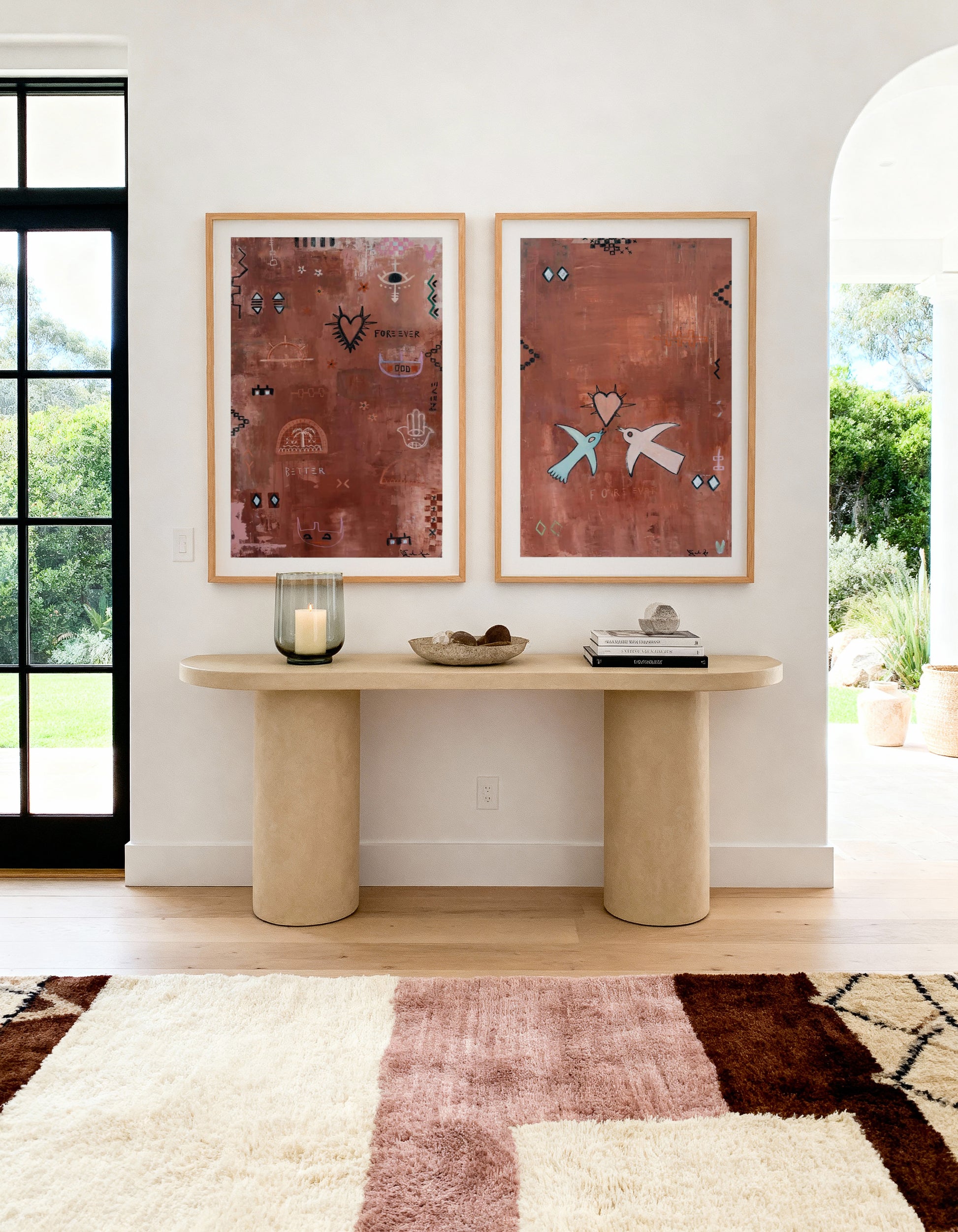 Forever Love Birds by Jackie Green | Art Print from Olive et Oriel where you can shop wallpaper and artworks online