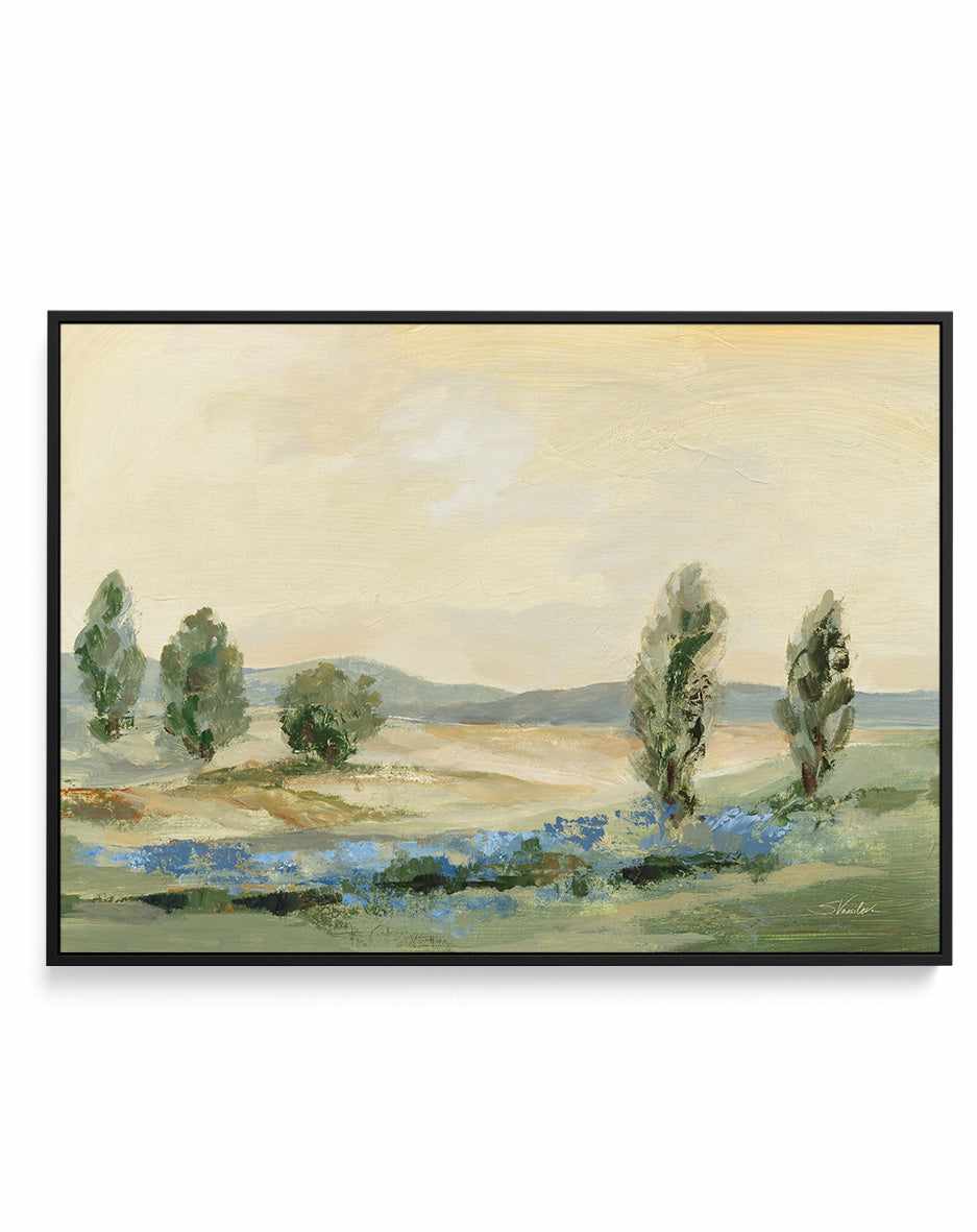 Jade Green Landscape | Framed Canvas Art Print