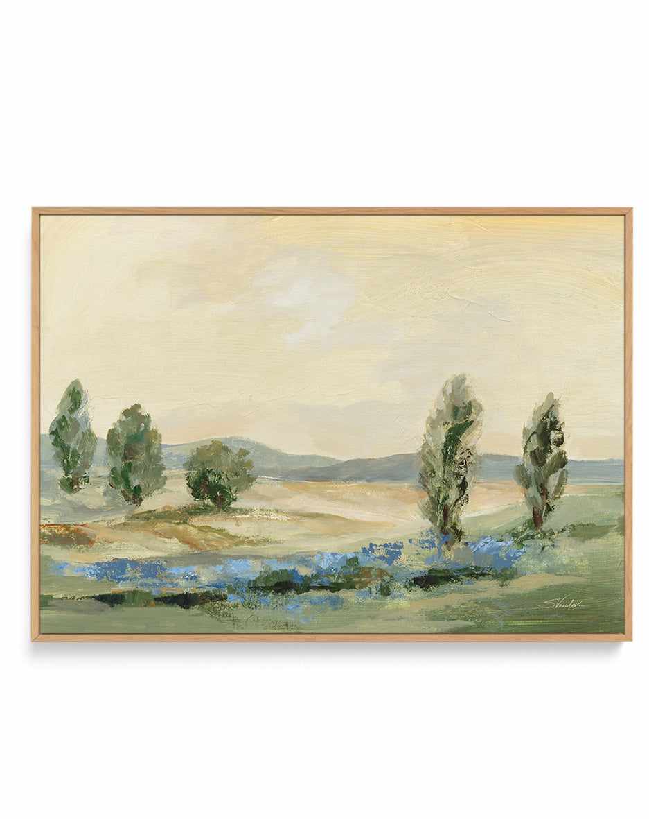 Jade Green Landscape | Framed Canvas Art Print