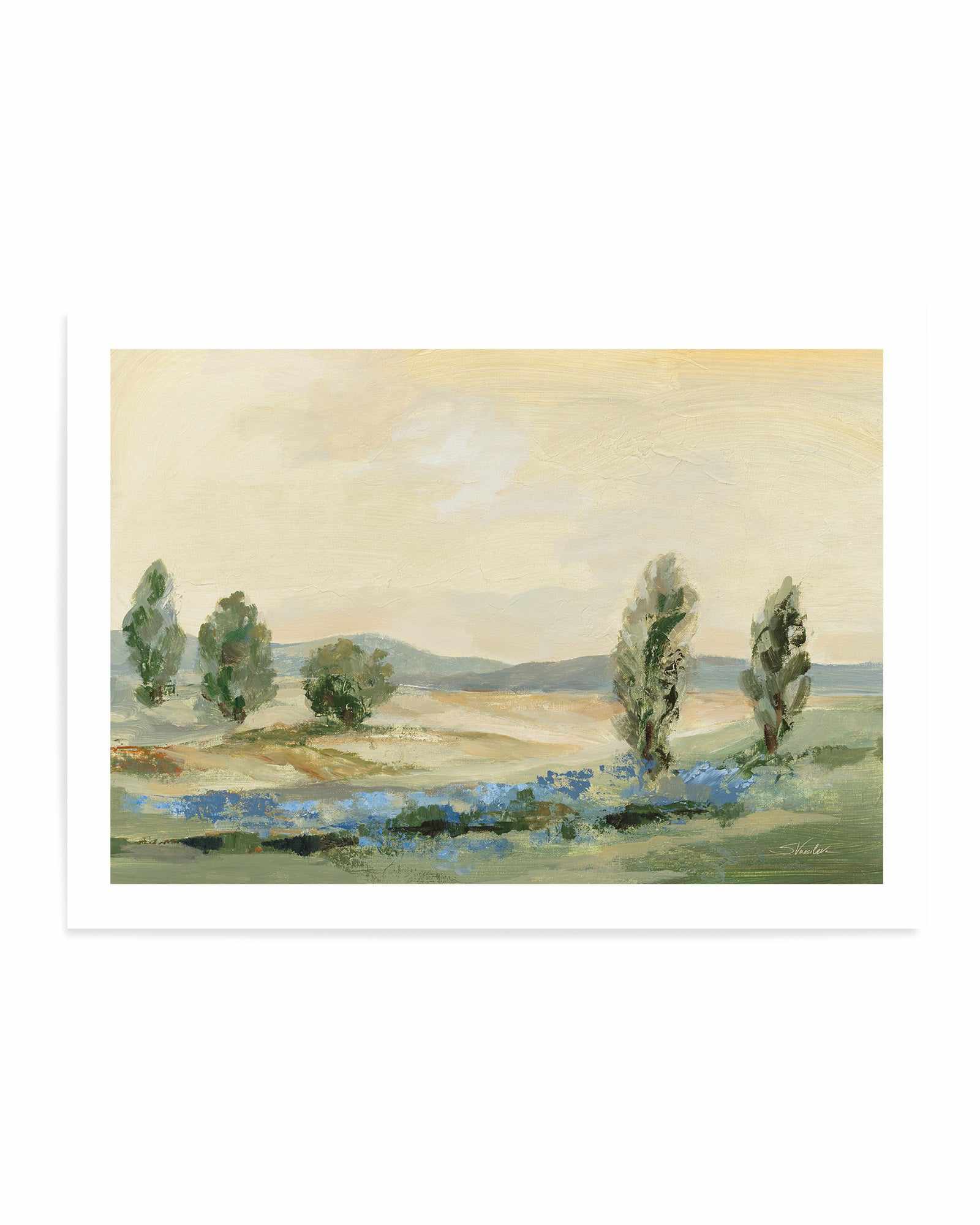 Jade Green Landscape | Art Print