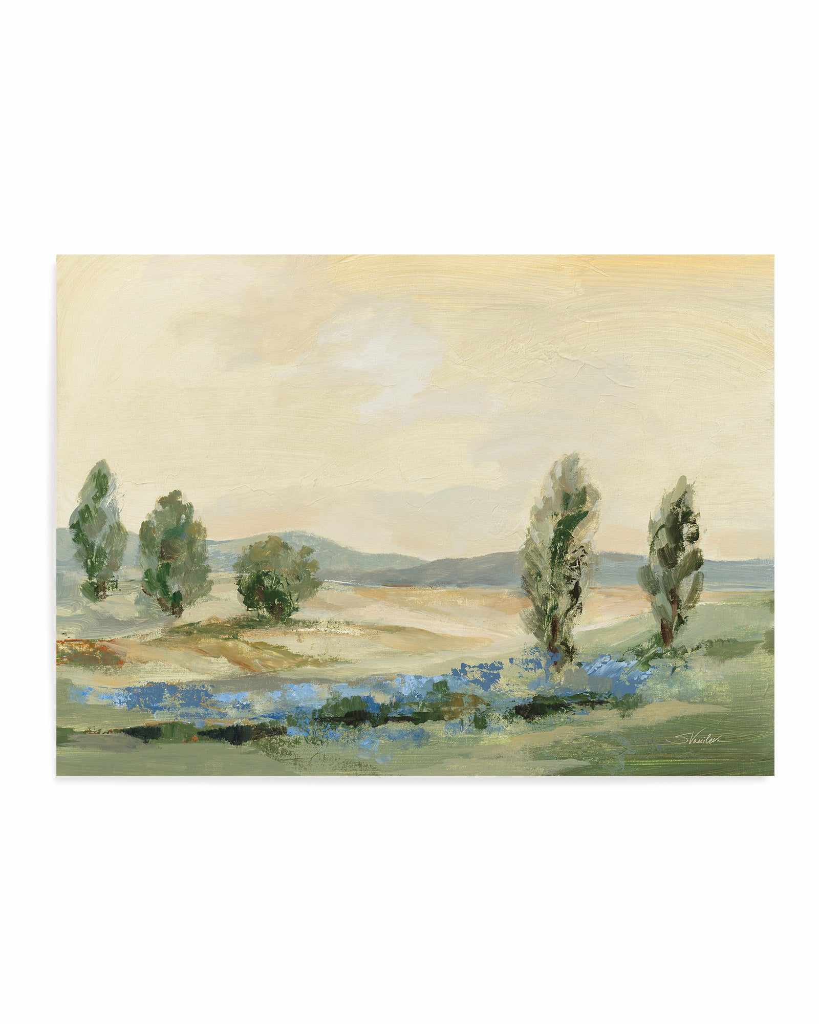 Jade Green Landscape | Art Print