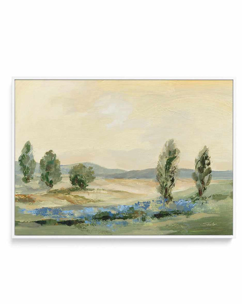 Jade Green Landscape | Framed Canvas Art Print