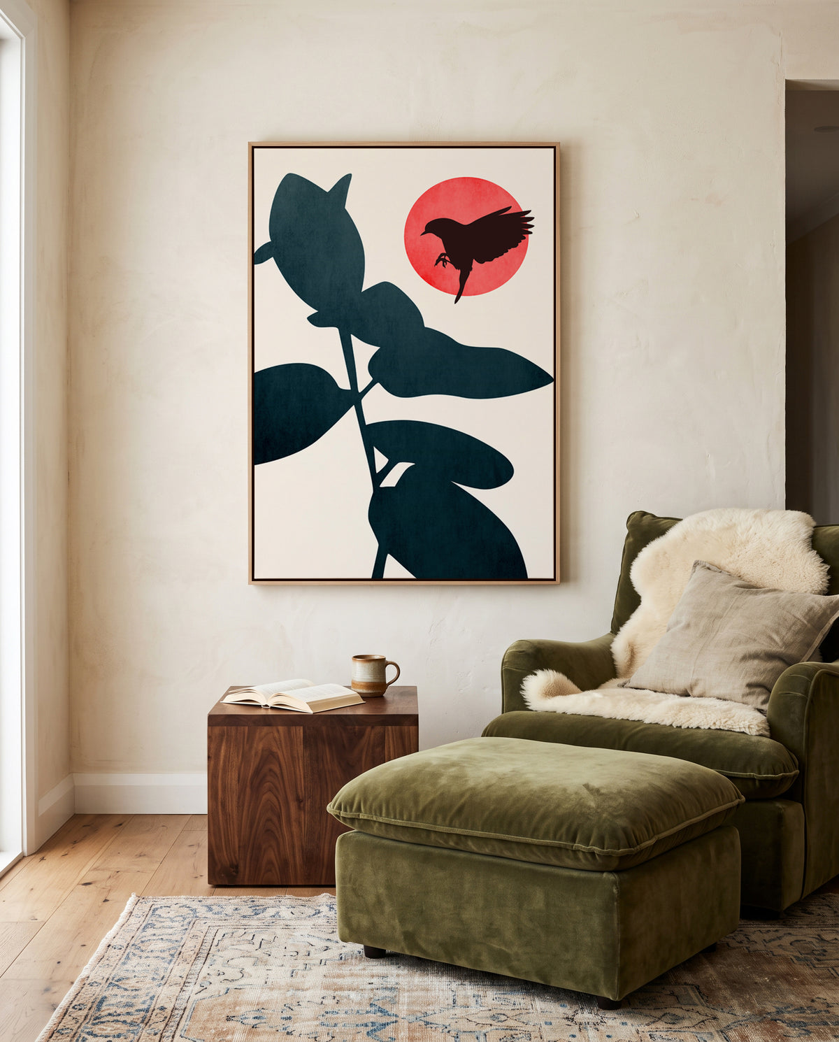 Japanese Bird by Kubistika | Framed Canvas Art Print