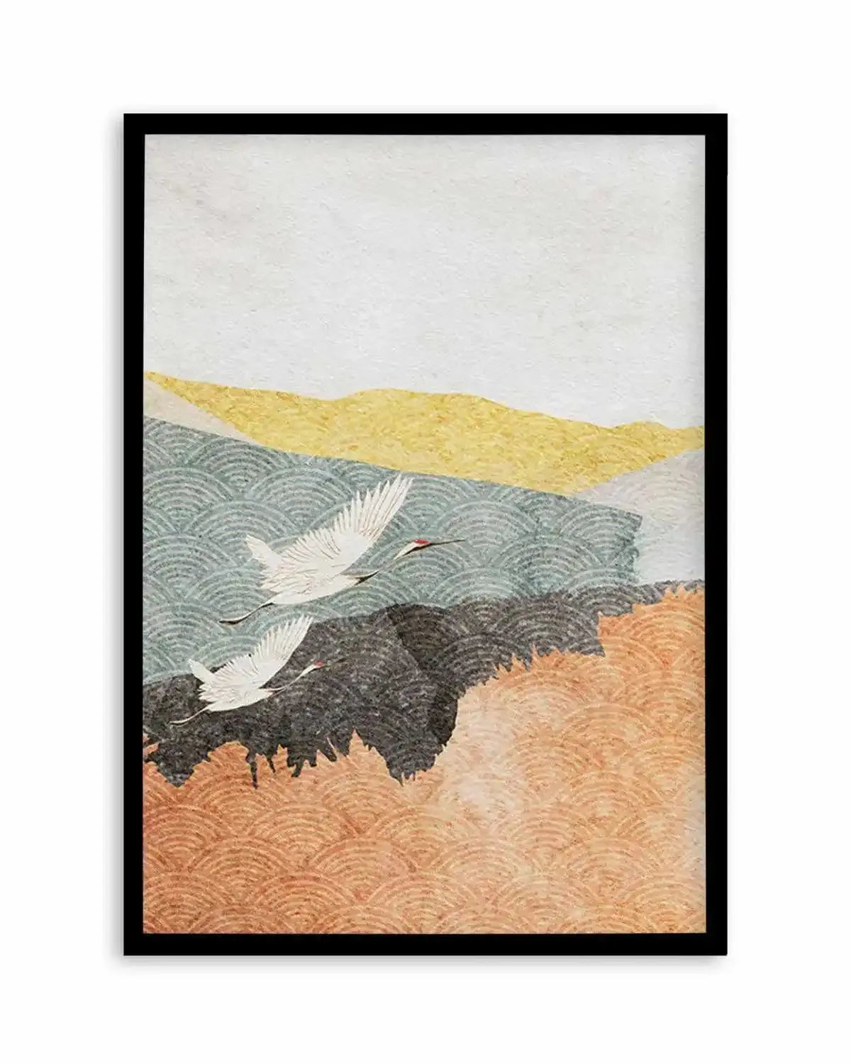 Japanese Vintage Cranes I Art Print from Olive et Oriel where you can shop wallpaper and artworks online
