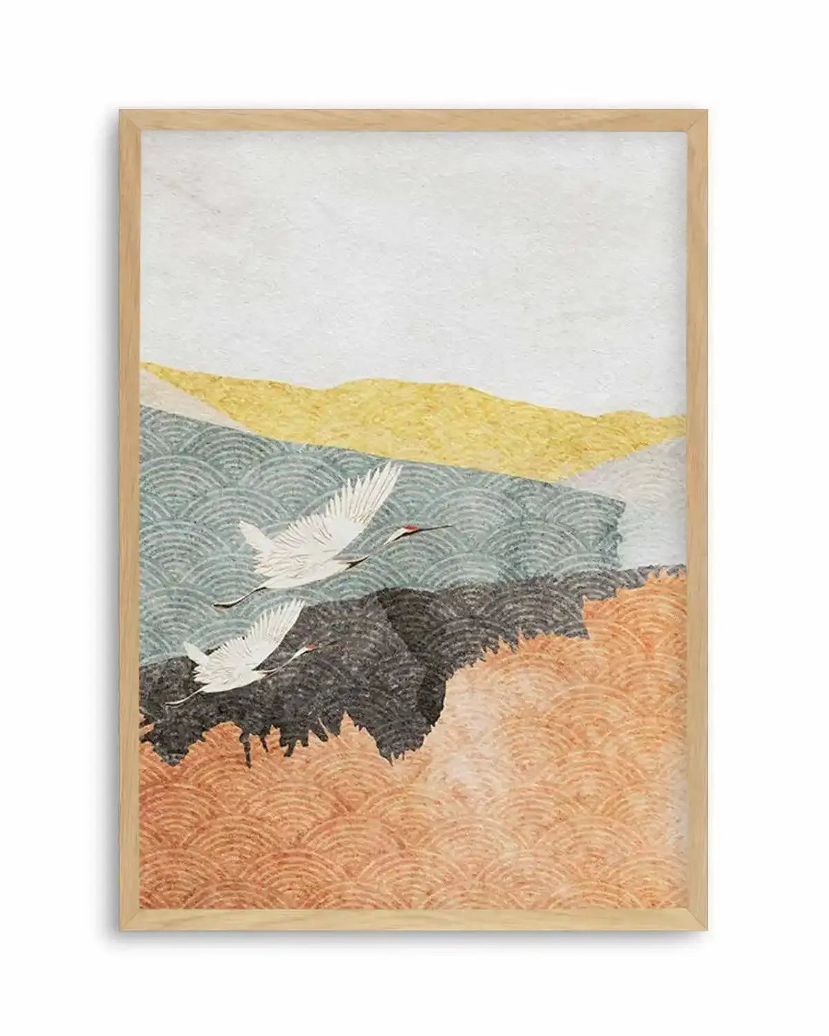 Japanese Vintage Cranes I Art Print from Olive et Oriel where you can shop wallpaper and artworks online