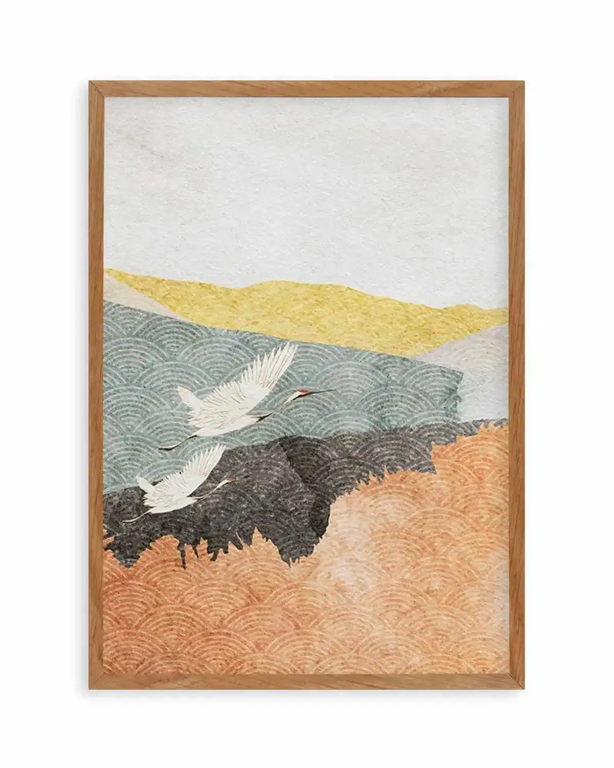 Japanese Vintage Cranes I Art Print from Olive et Oriel where you can shop wallpaper and artworks online