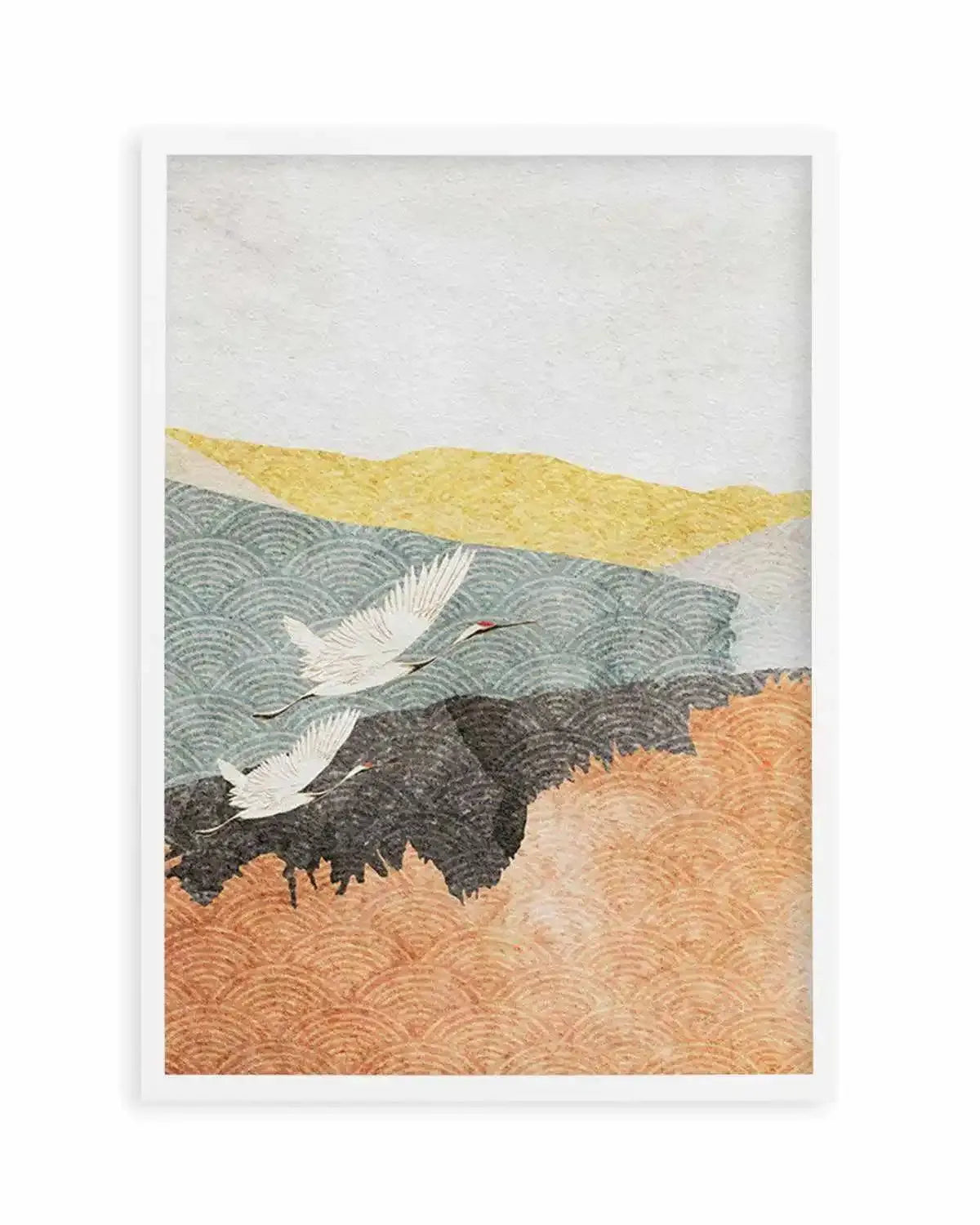 Japanese Vintage Cranes I Art Print from Olive et Oriel where you can shop wallpaper and artworks online