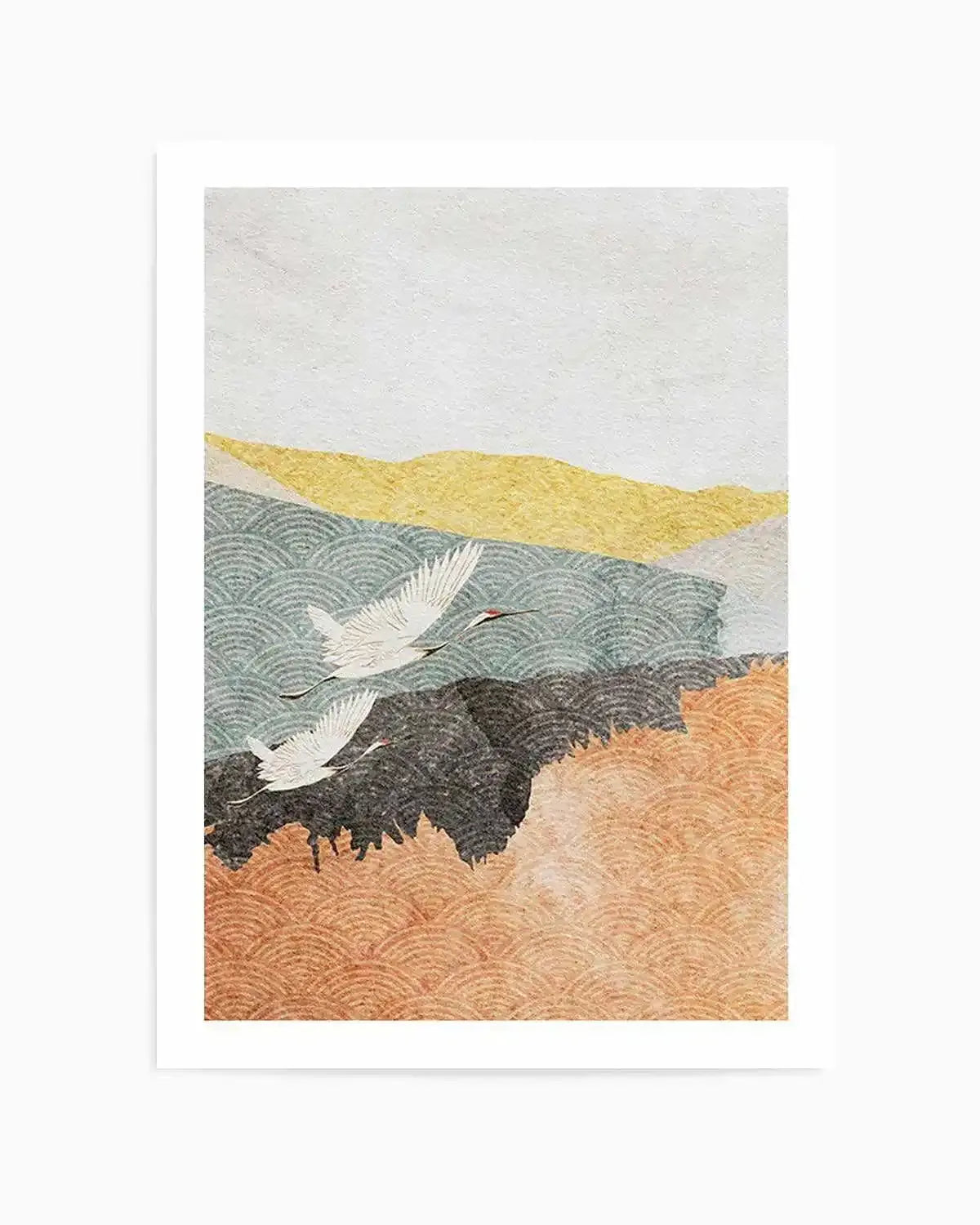 Japanese Vintage Cranes I Art Print from Olive et Oriel where you can shop wallpaper and artworks online