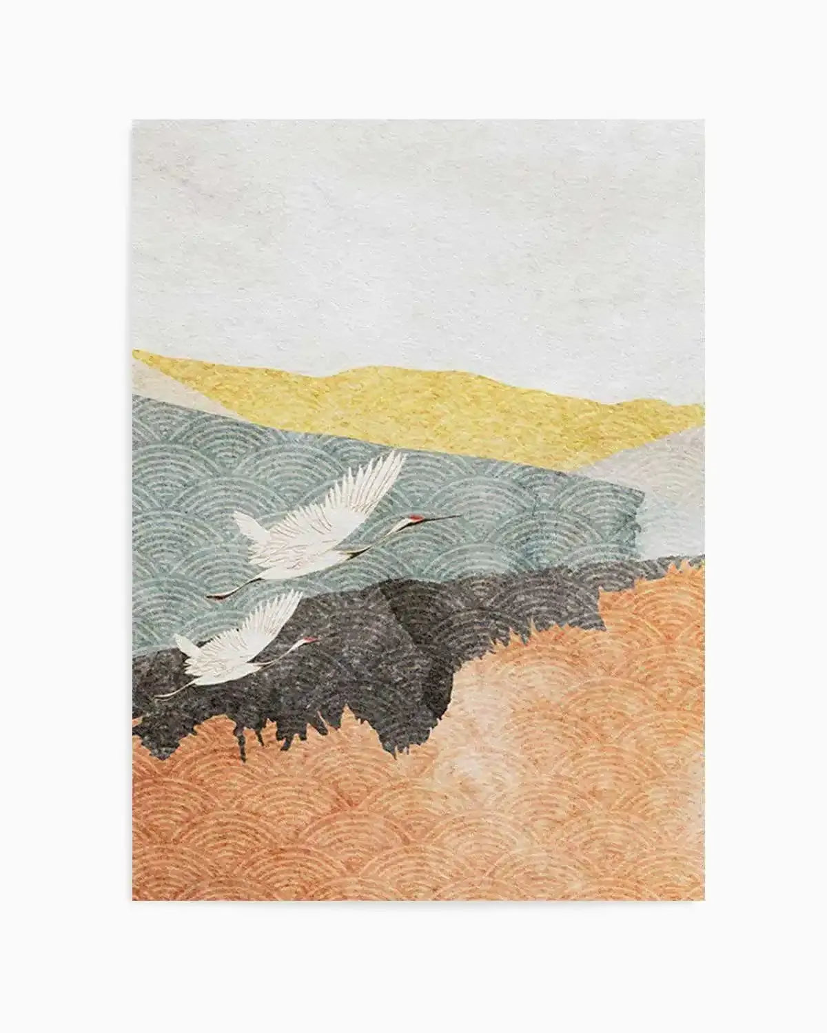 Japanese Vintage Cranes I Art Print from Olive et Oriel where you can shop wallpaper and artworks online