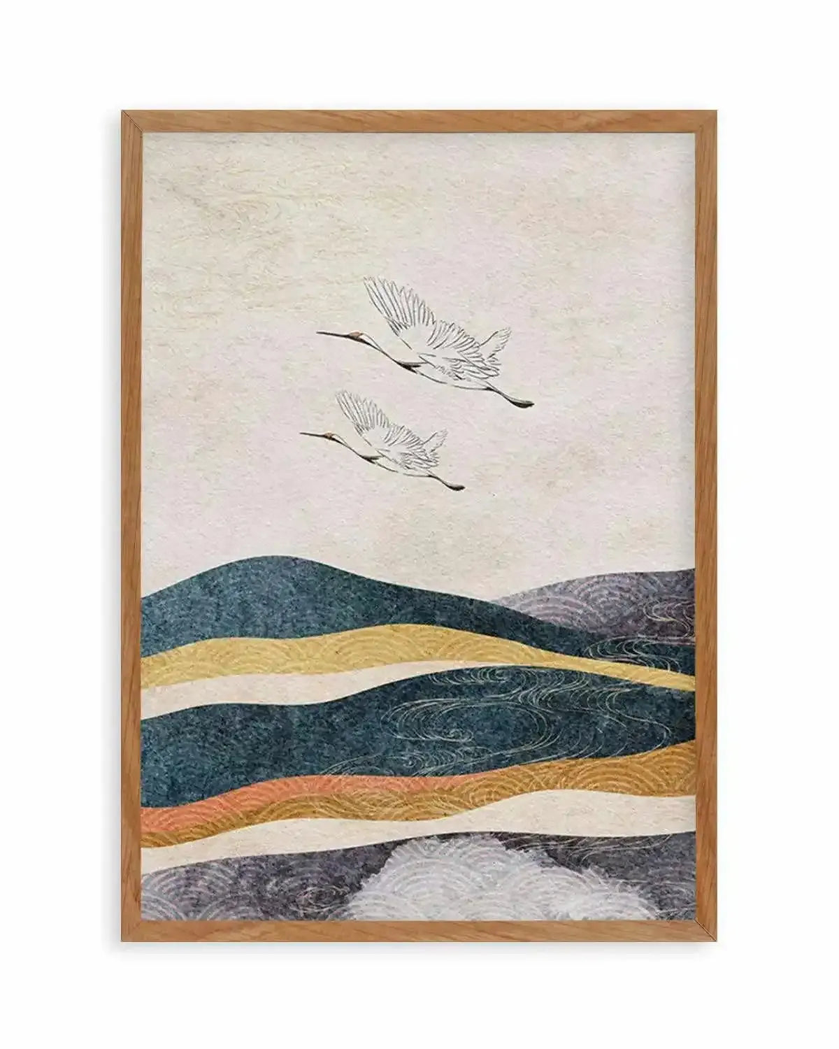 Japanese Vintage Cranes II Art Print from Olive et Oriel where you can shop wallpaper and artworks online