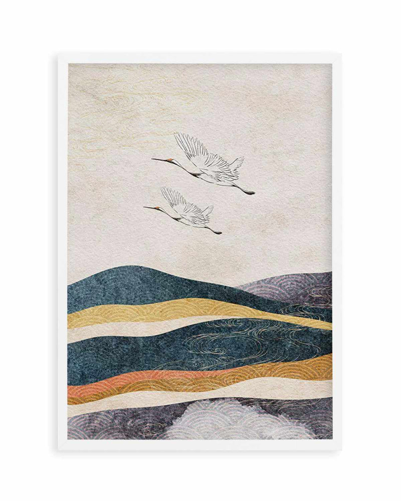 Japanese Vintage Cranes II Art Print