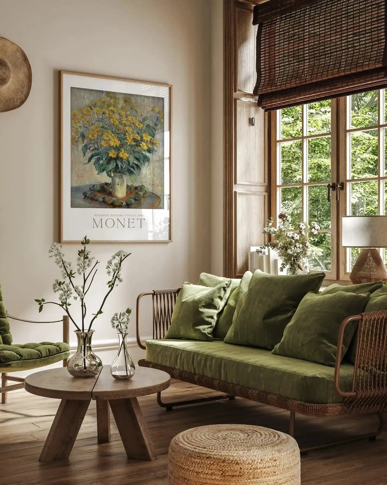 Jerusalem Artichoke Flowers 1880 by Claude Monet Art Print-PRINT-Olive et Oriel-Olive et Oriel-Buy-Australian-Art-Prints-Online-with-Olive-et-Oriel-Your-Artwork-Specialists-Austrailia-Decorate-With-Coastal-Photo-Wall-Art-Prints-From-Our-Beach-House-Artwork-Collection-Fine-Poster-and-Framed-Artwork