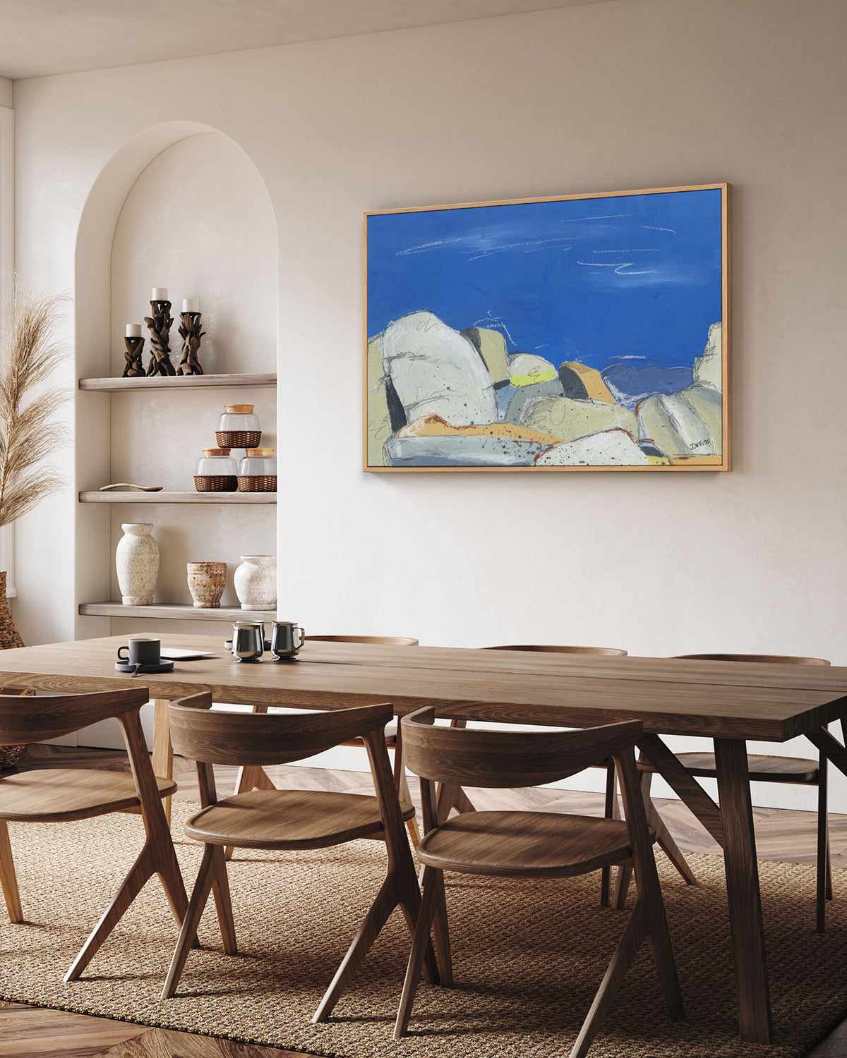 Joshua Tree Boulders by Jan Weiss | Framed Canvas Art Print