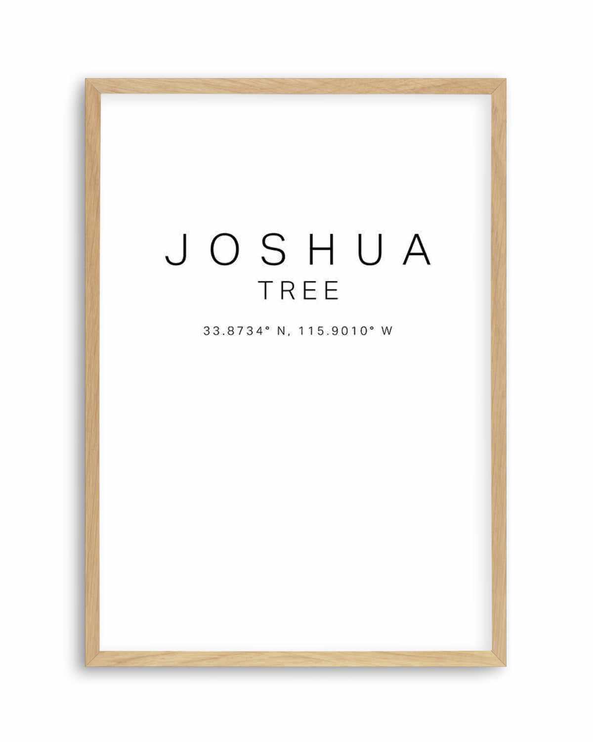 Joshua Tree Coordinates Art Print