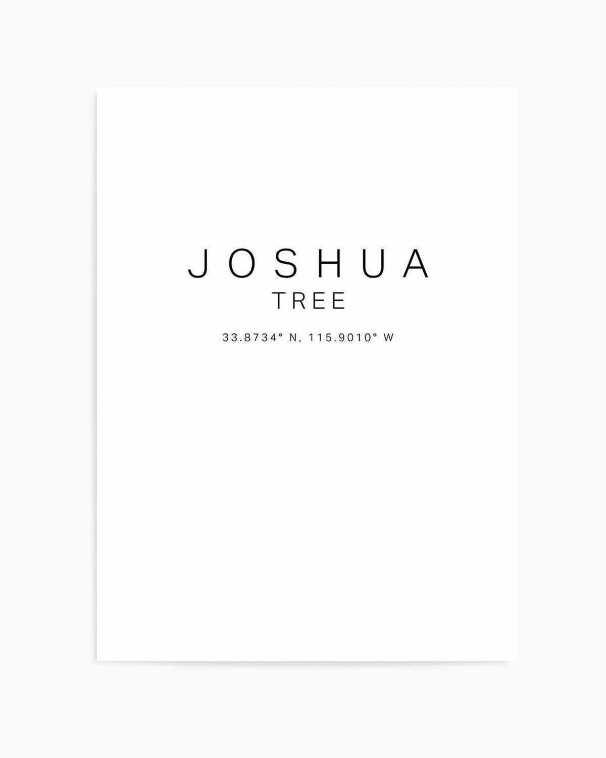 Joshua Tree Coordinates Art Print