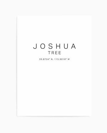 Joshua Tree Coordinates Art Print from Olive et Oriel where you can shop wallpaper and artworks online
