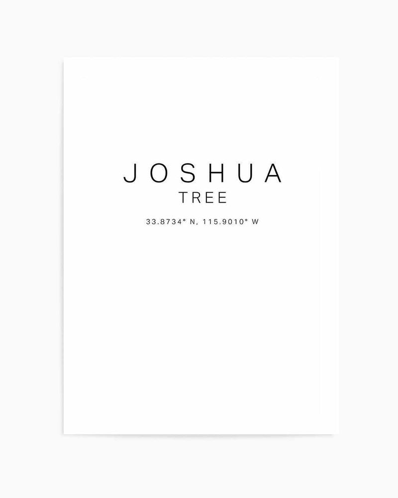 Joshua Tree Coordinates Art Print