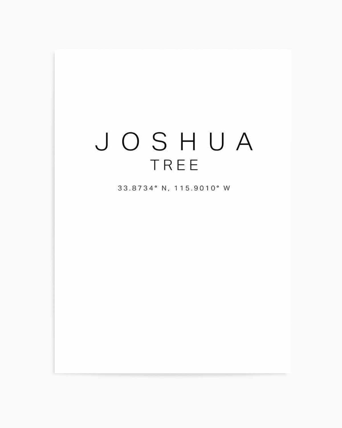 Joshua Tree Coordinates Art Print