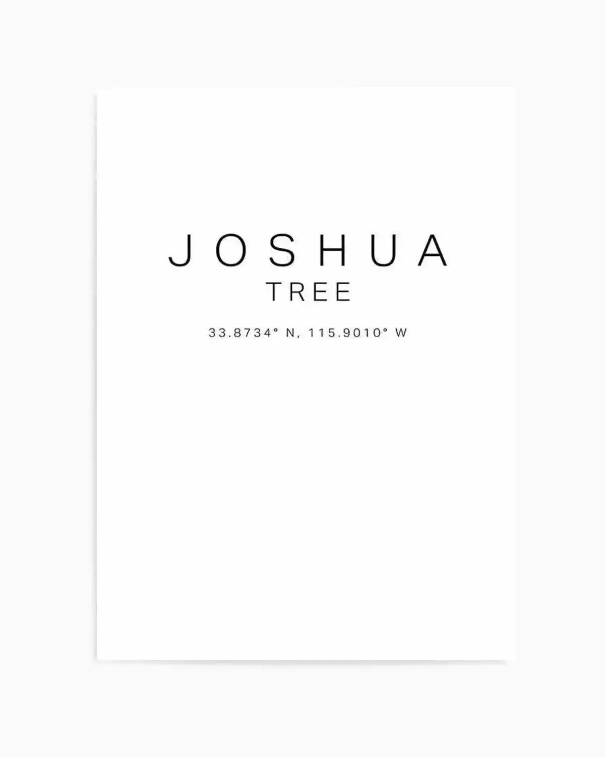 Joshua Tree Coordinates Art Print from Olive et Oriel where you can shop wallpaper and artworks online