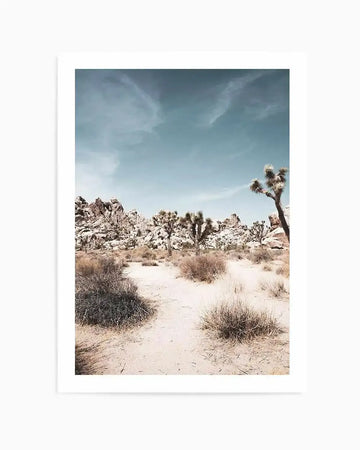 Joshua Tree I | Soft Art Print art print oak frame with white border
