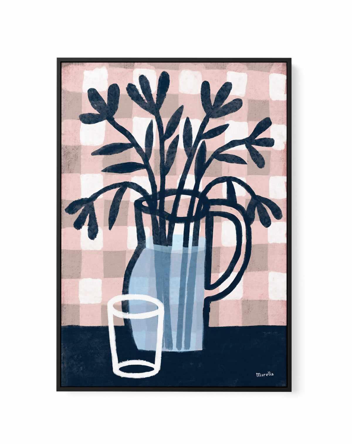Jug and Glass by Marco Marella | Framed Canvas Art Print from Olive et Oriel where you can shop wallpaper and artworks online