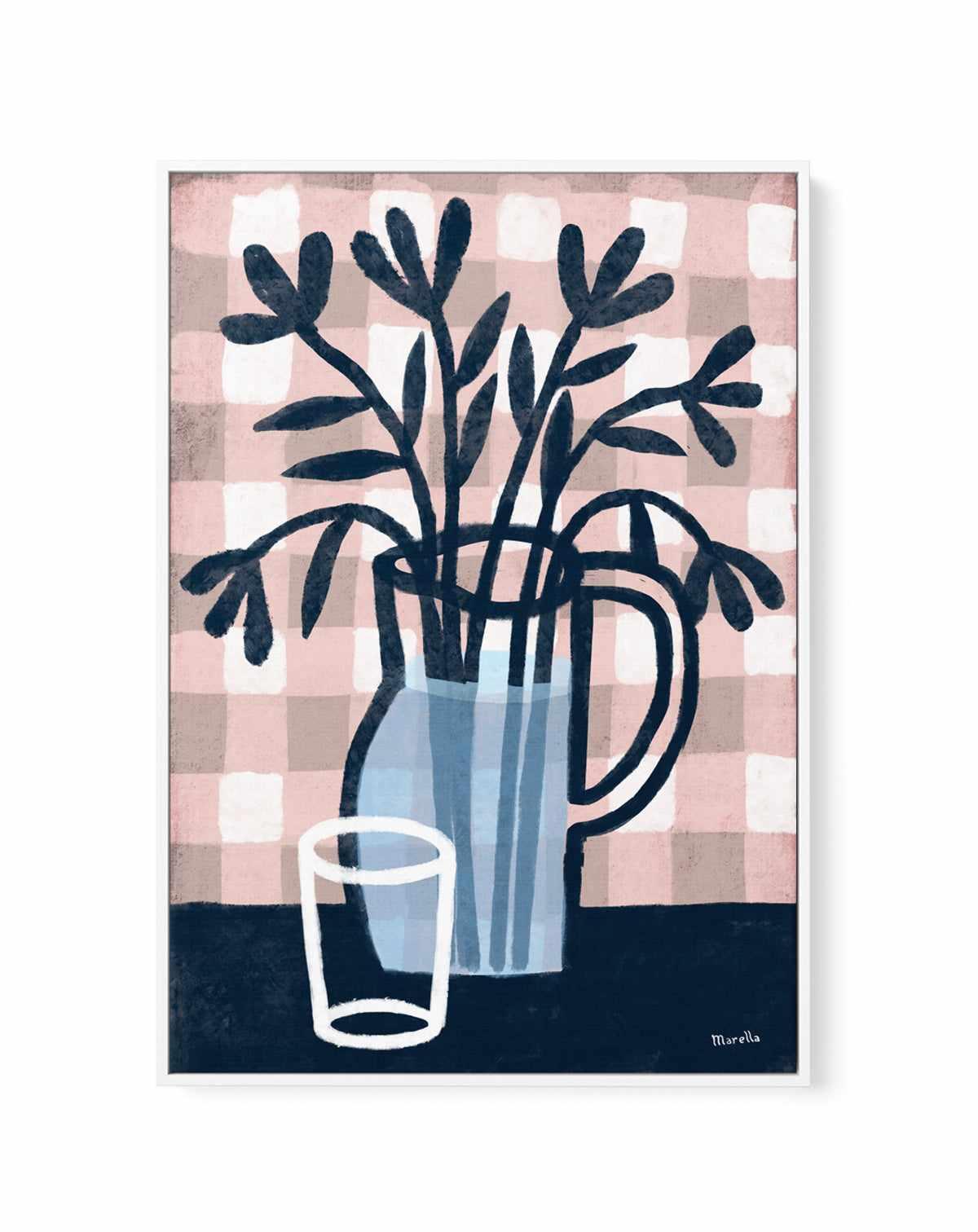 Jug and Glass by Marco Marella | Framed Canvas Art Print from Olive et Oriel where you can shop wallpaper and artworks online