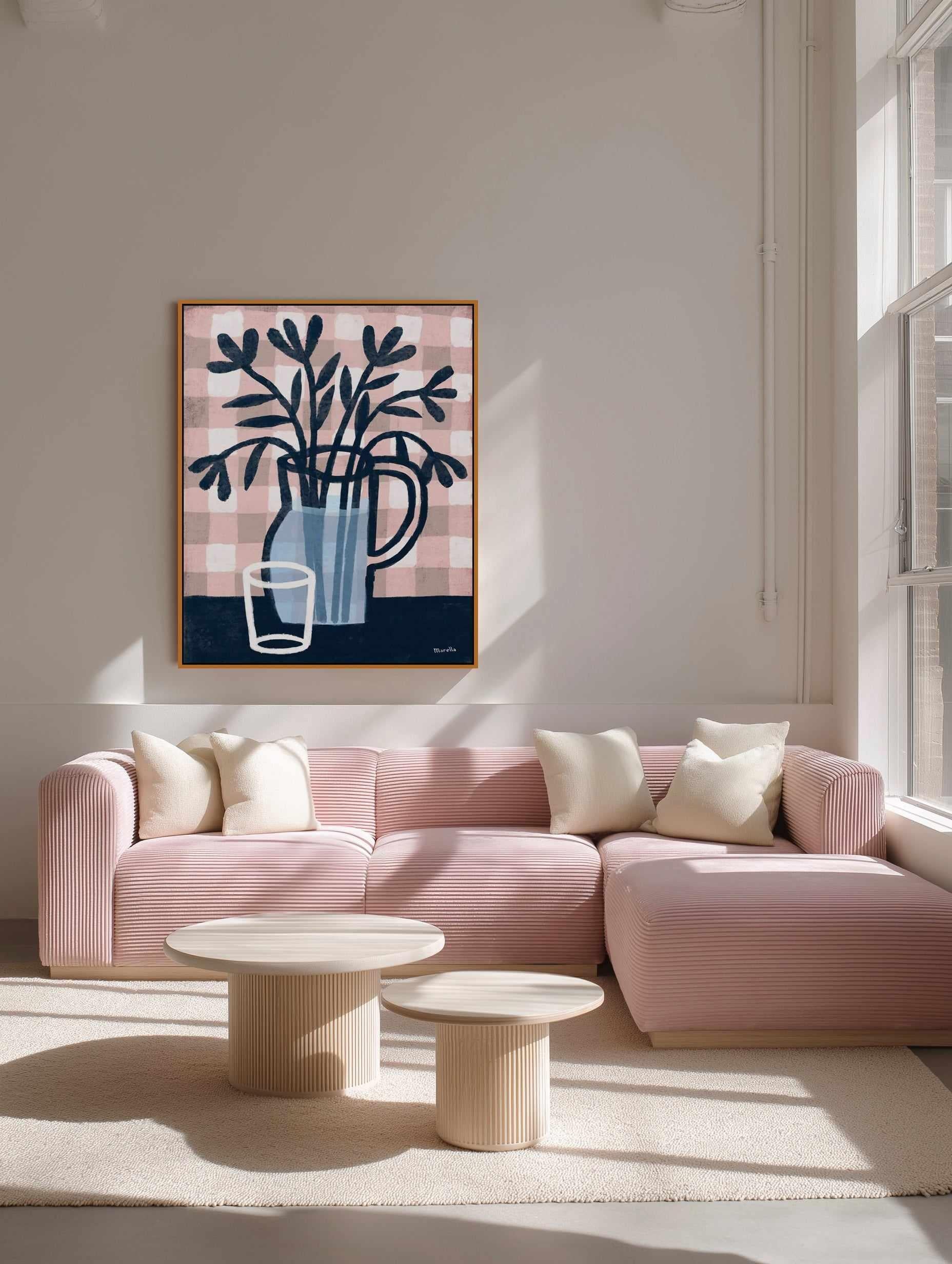 Jug and Glass by Marco Marella | Framed Canvas Art Print from Olive et Oriel where you can shop wallpaper and artworks online