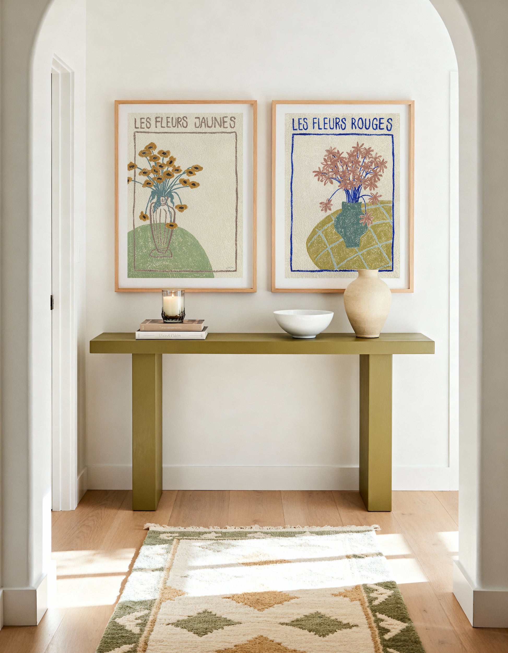 Les Fleurs Rouges by Julie Celina | Art Print from Olive et Oriel where you can shop wallpaper and artworks online