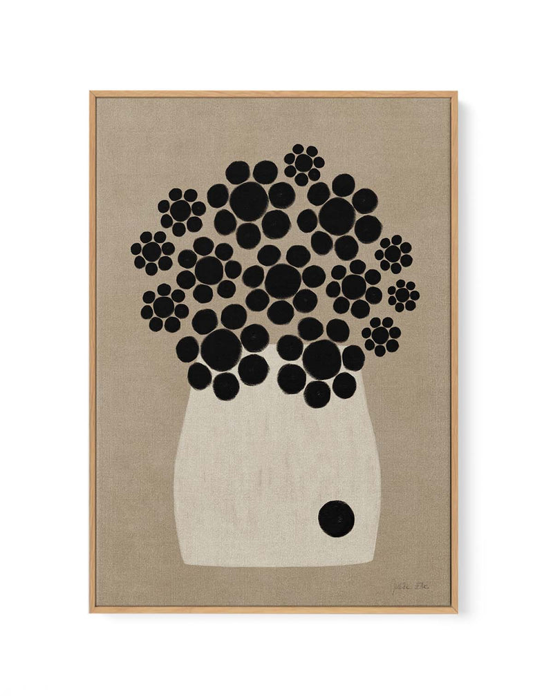 Primroses Black By  Julita Elbe | Framed Canvas Art Print