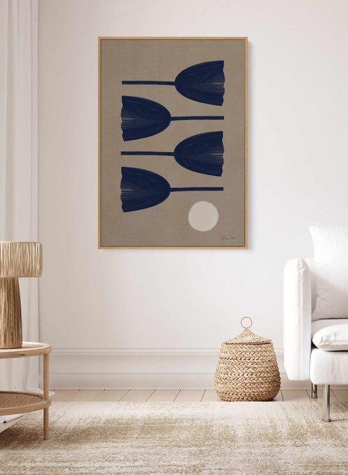 Blue Tulips by Julita Elbe | Framed Canvas Art Print