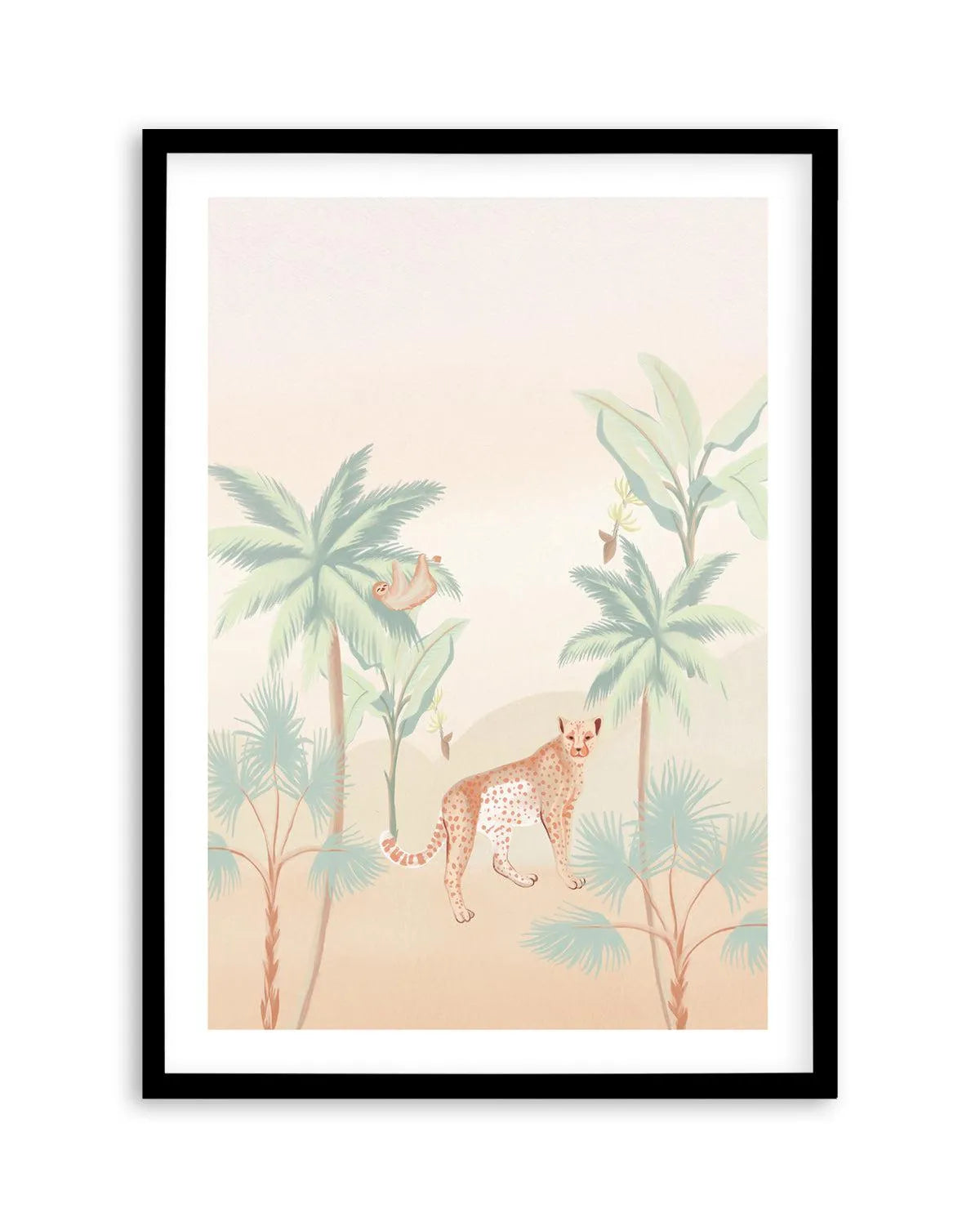 Jungle Cheetah Art Print-PRINT-Olive et Oriel-Olive et Oriel-A5 | 5.8" x 8.3" | 14.8 x 21cm-Black-With White Border-Buy-Australian-Art-Prints-Online-with-Olive-et-Oriel-Your-Artwork-Specialists-Austrailia-Decorate-With-Coastal-Photo-Wall-Art-Prints-From-Our-Beach-House-Artwork-Collection-Fine-Poster-and-Framed-Artwork