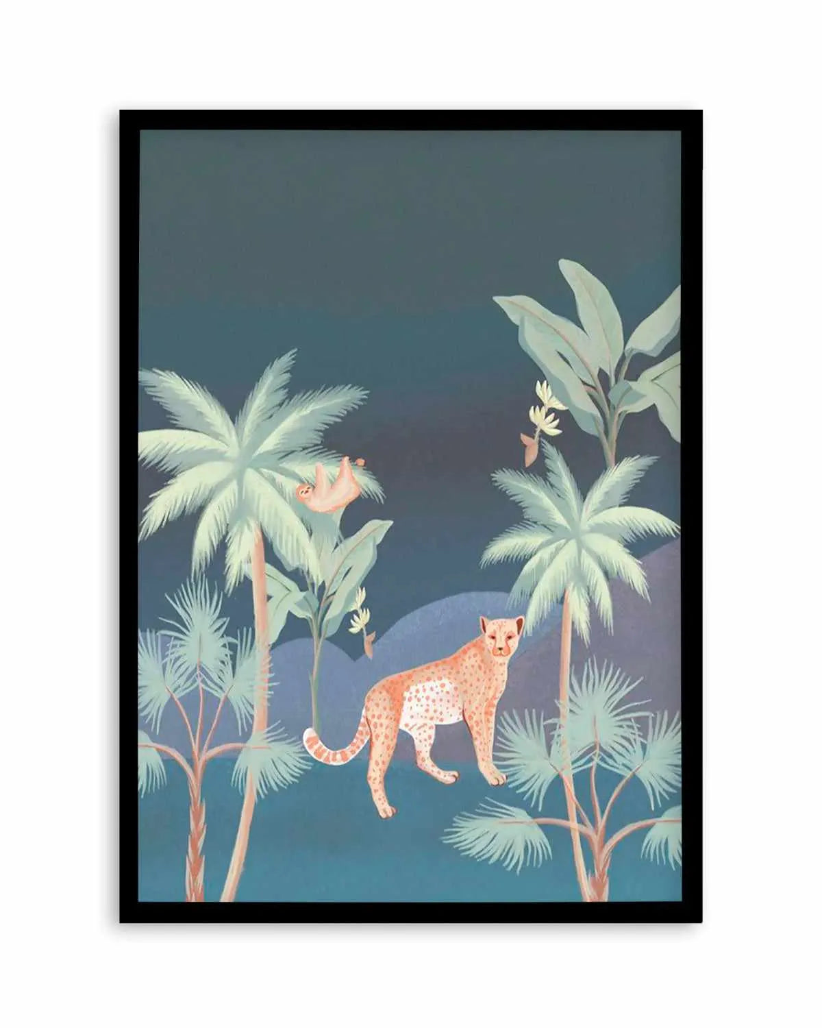 Jungle Cheetah in Midnight Art Print from Olive et Oriel where you can shop wallpaper and artworks online