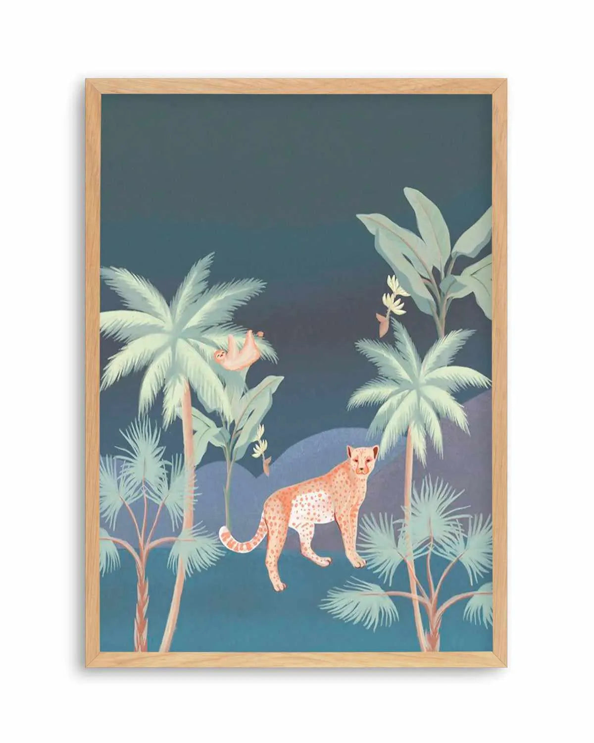 Jungle Cheetah in Midnight Art Print from Olive et Oriel where you can shop wallpaper and artworks online