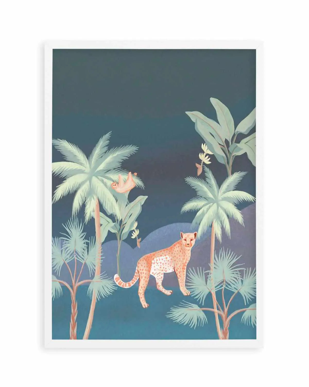 Jungle Cheetah in Midnight Art Print from Olive et Oriel where you can shop wallpaper and artworks online