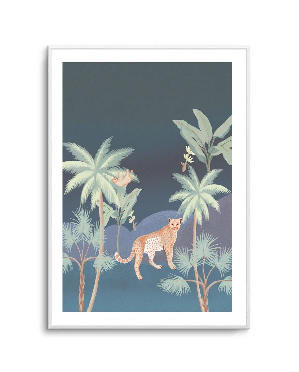 Jungle Cheetah in Midnight Art Print-PRINT-Olive et Oriel-Olive et Oriel-Buy-Australian-Art-Prints-Online-with-Olive-et-Oriel-Your-Artwork-Specialists-Austrailia-Decorate-With-Coastal-Photo-Wall-Art-Prints-From-Our-Beach-House-Artwork-Collection-Fine-Poster-and-Framed-Artwork