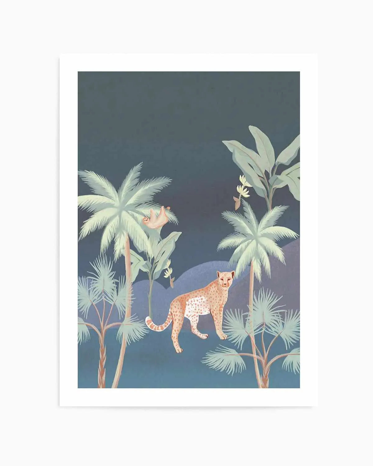 Jungle Cheetah in Midnight Art Print from Olive et Oriel where you can shop wallpaper and artworks online