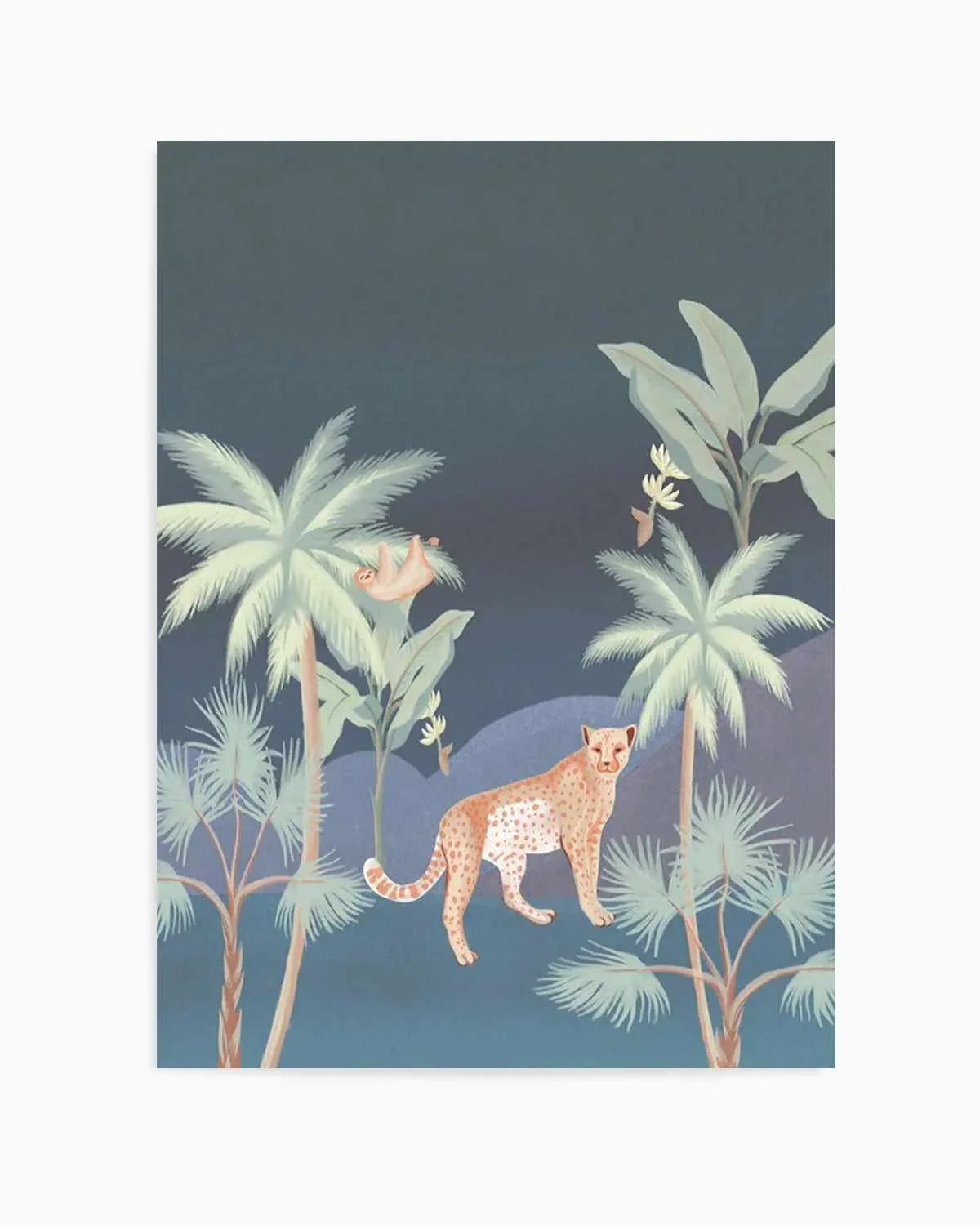 Jungle Cheetah in Midnight Art Print from Olive et Oriel where you can shop wallpaper and artworks online