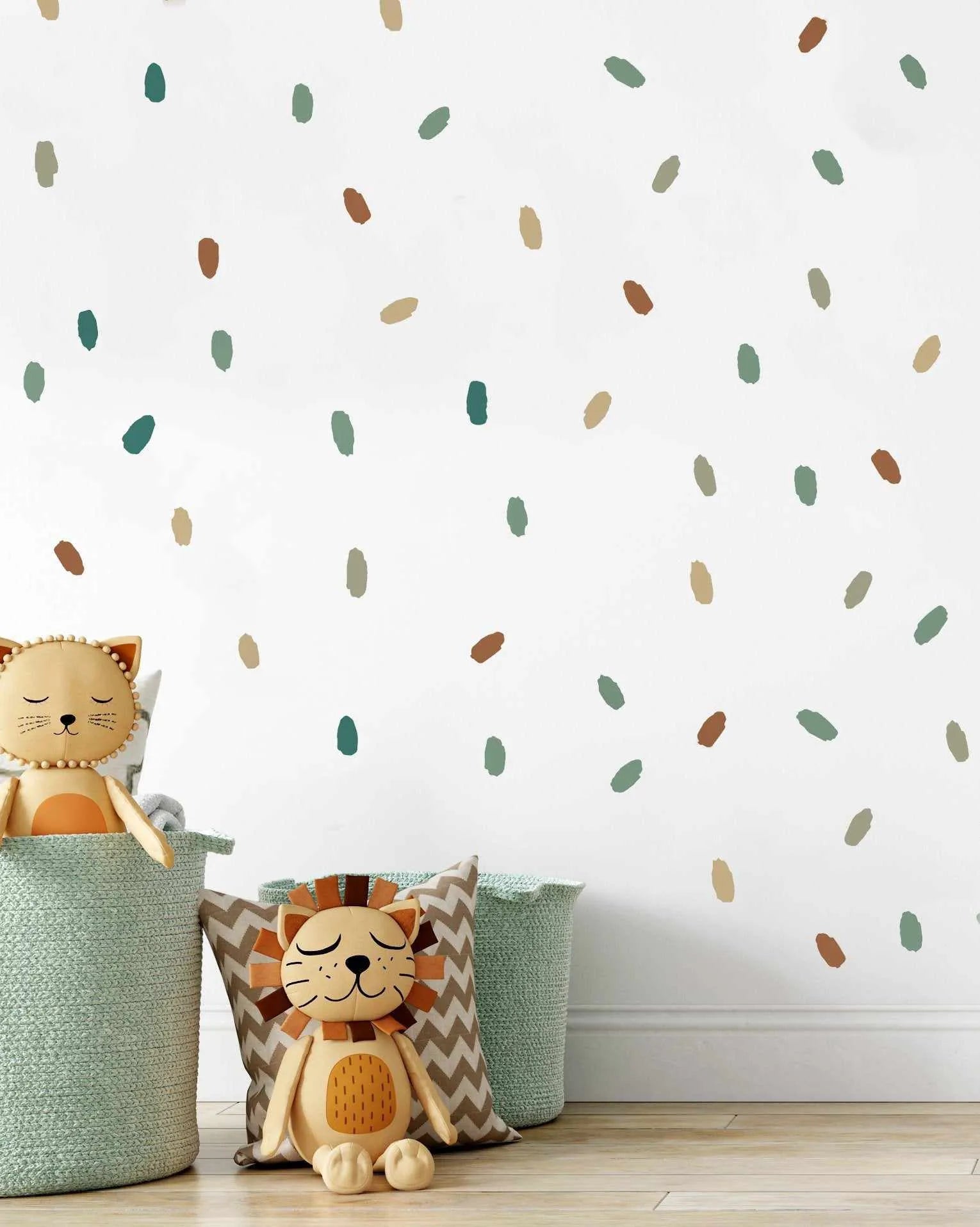 'Jungle Fun' Super Fun Dots Decal Set | 174 dots!-Decals-Olive et Oriel-Decorate your kids bedroom wall decor with removable wall decals, these fabric kids decals are a great way to add colour and update your children's bedroom. Available as girls wall decals or boys wall decals, there are also nursery decals.