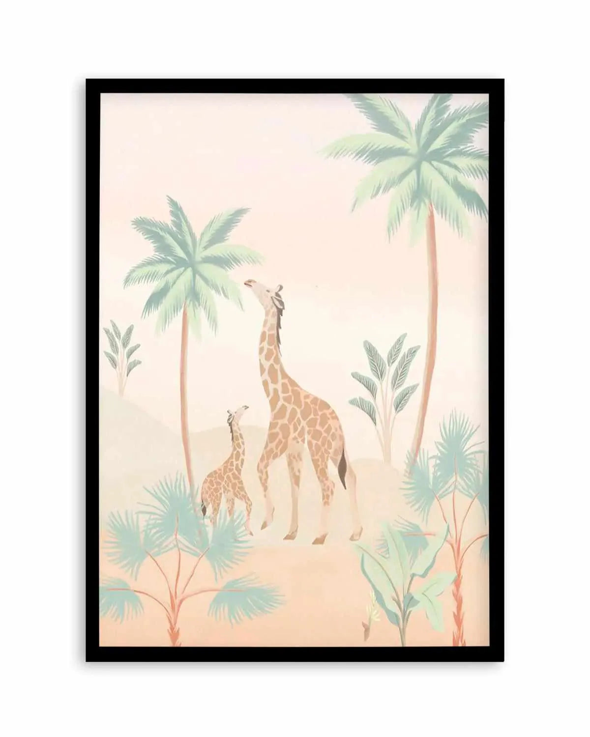 Jungle Giraffes Art Print from Olive et Oriel where you can shop wallpaper and artworks online