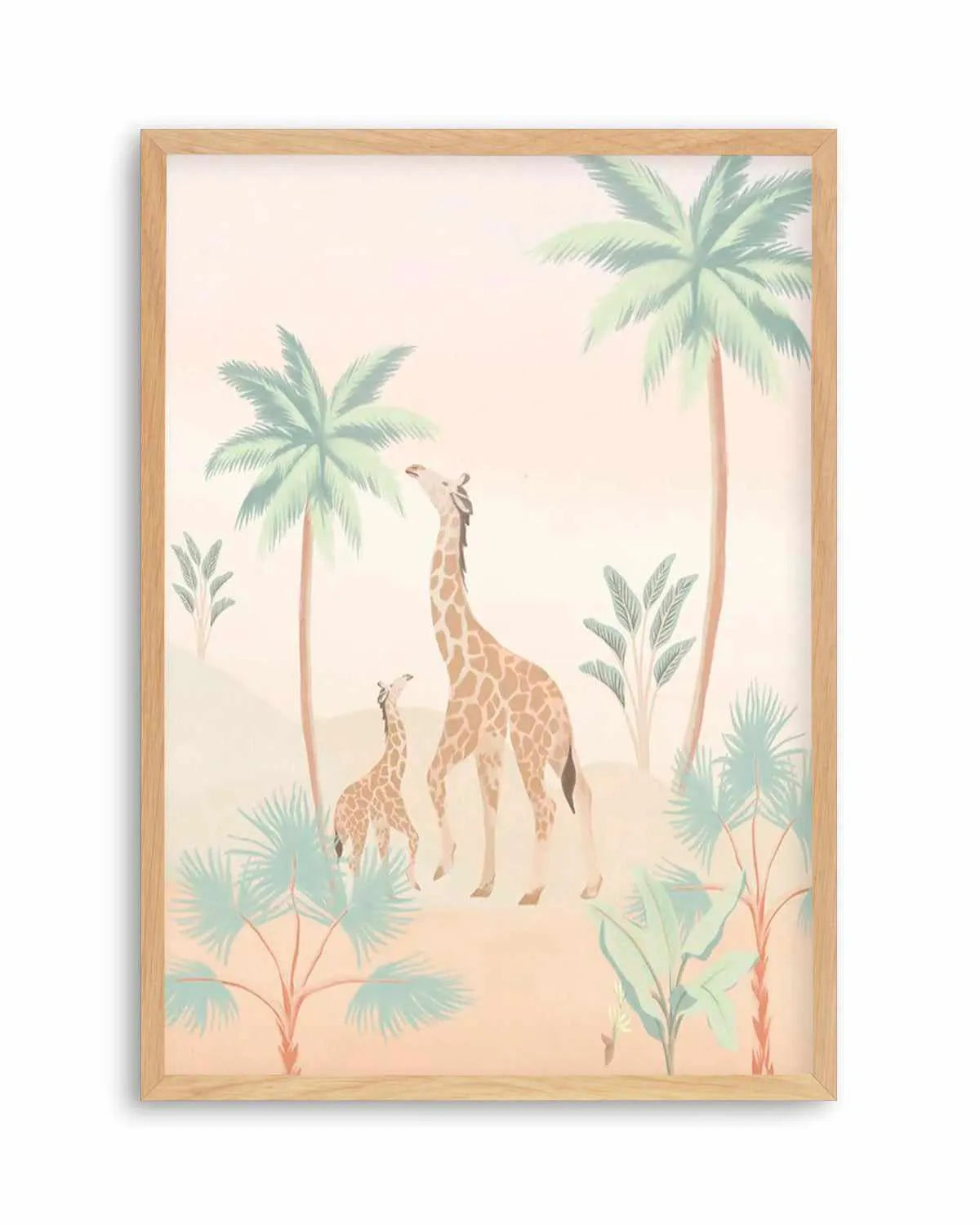 Jungle Giraffes Art Print from Olive et Oriel where you can shop wallpaper and artworks online