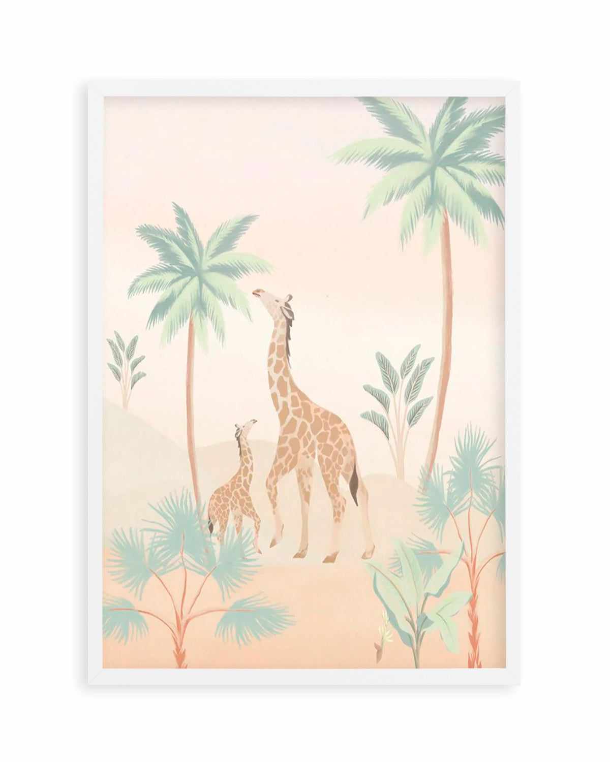 Jungle Giraffes Art Print