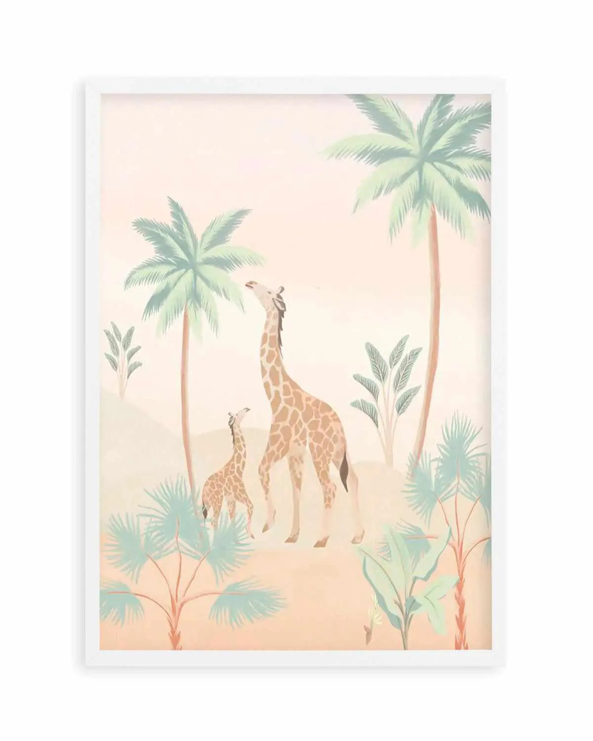 Jungle Giraffes Art Print from Olive et Oriel where you can shop wallpaper and artworks online